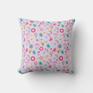 Coussin Motif Floral Violet mou Pastel Jeu d'oreiller