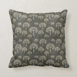 Coussin Motif foncé d'arbre de fractale