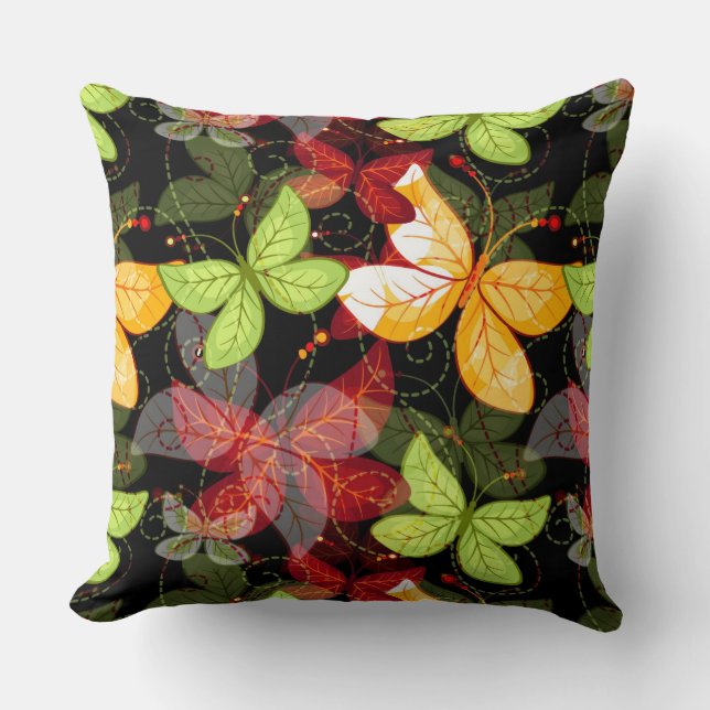 Coussin Motif foncé d'automne (Recto)