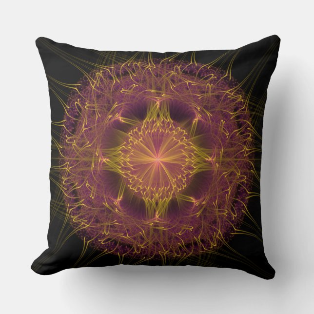 Coussin Motif fractal de fée brillante (Recto)