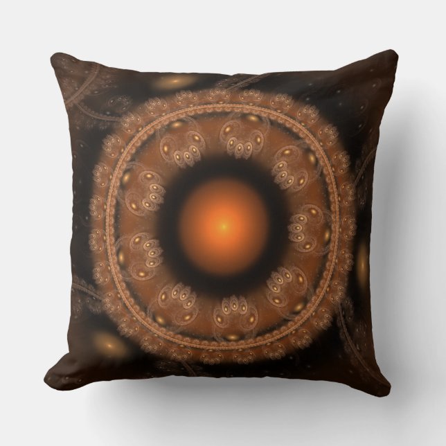 Coussin Motif fractal de fée lumineux rond (Recto)
