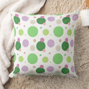 Coussin Motif frais à pois verts et violets