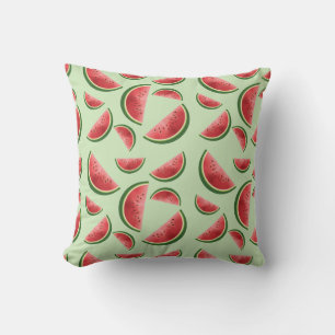 Coussin Motif Fruit De Pastèque Sur Vert