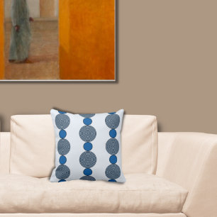 Coussin Motif Fun Blue Round Beaded cordes