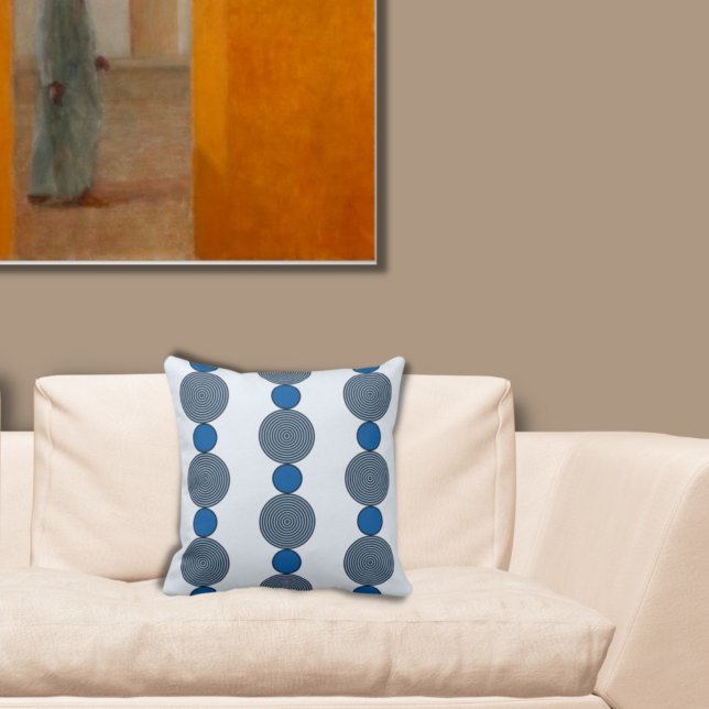 Coussin Motif Fun Blue Round Beaded cordes (Créateur téléchargé)