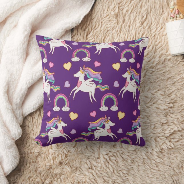 Coussin Motif Funny Unicorn Magique Cheval mignon (Couverture)