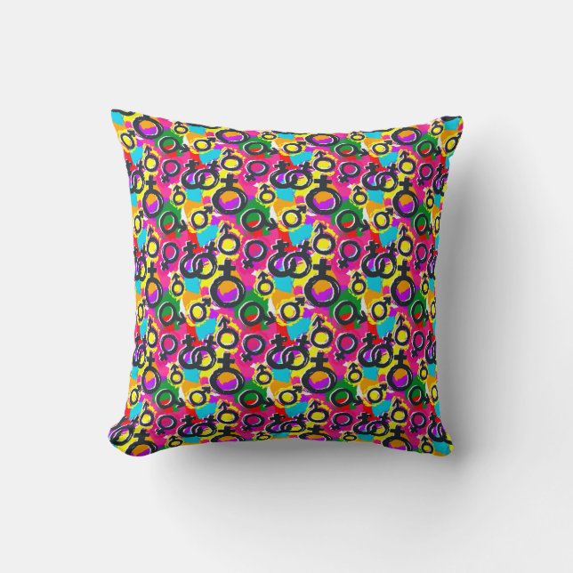 Coussin Motif Gay pride de Neon (Recto)