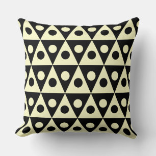 Coussin Motif géométrique 260514 - Jaune pâle sur noir