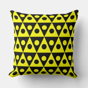 Coussin Motif géométrique 260514 - Jaune sur noir