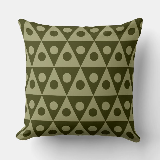 Coussin Motif géométrique 260514 - Tons d'olive 03 (Recto)