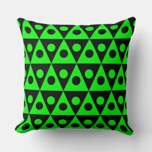 Coussin Motif géométrique 260514 - Vert sur noir