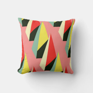 Coussin motif géométrique 3D de style vintage sans faille