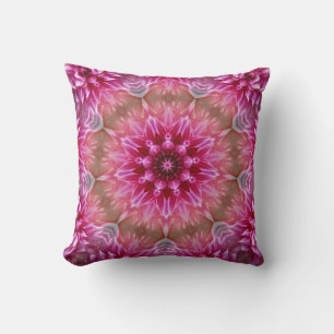 Coussin Motif géométrique à fleurs rose Mandala-67545