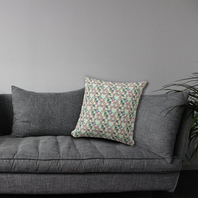 Coussin Motif géométrique abstrait à la menthe verte (Créateur téléchargé)