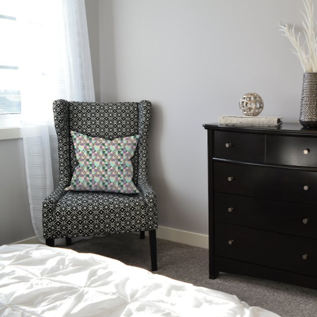 Coussin Motif géométrique abstrait à la menthe verte (Créateur téléchargé)