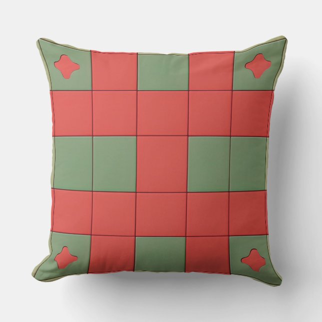 Coussin Motif Géométrique Abstrait aux Couleurs Vives (Recto)