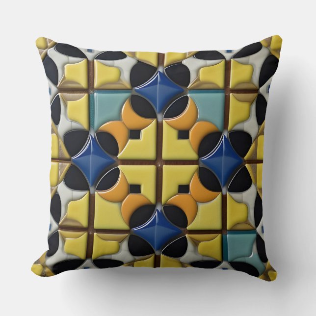 Coussin Motif géométrique abstrait avec des couleurs vives (Recto)