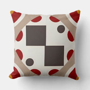 Coussin Motif géométrique abstrait avec des formes symétri