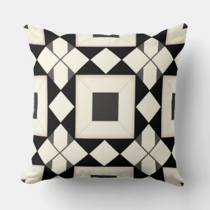Coussin Motif géométrique abstrait avec des tons rétro