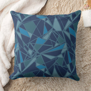 Coussin Motif géométrique abstrait bleu