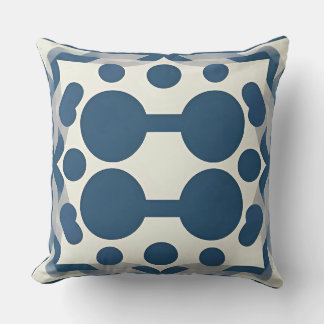 Coussin Motif géométrique abstrait bleu et blanc