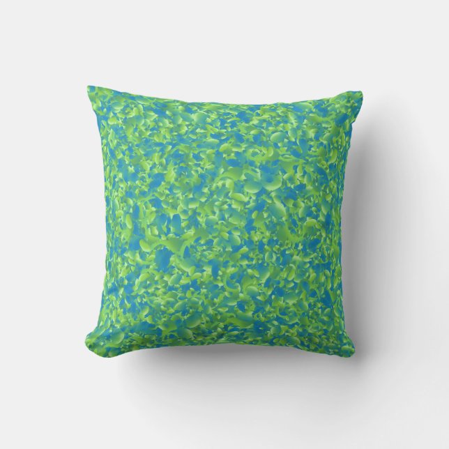 Coussin Motif géométrique abstrait bleu vert (Recto)