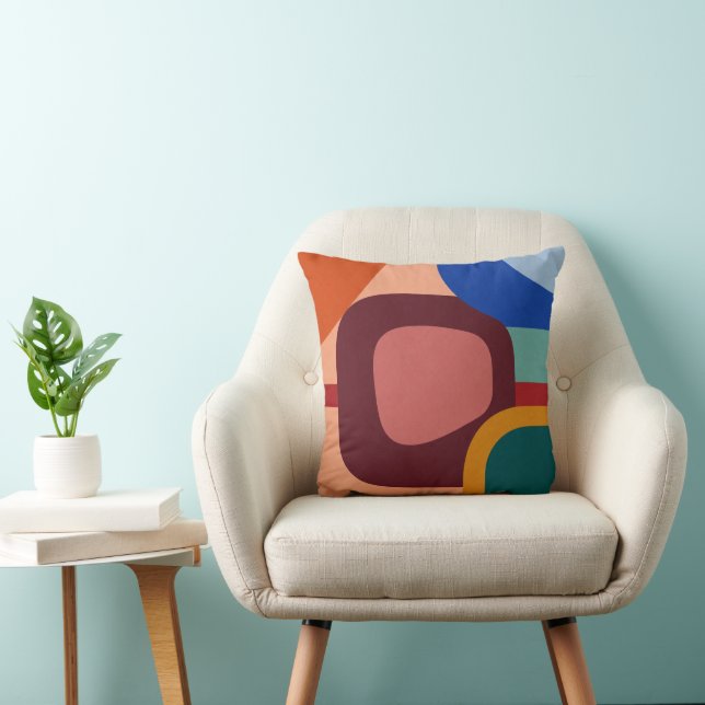 Coussin Motif géométrique abstrait du milieu du XXe siècle (Chaise)