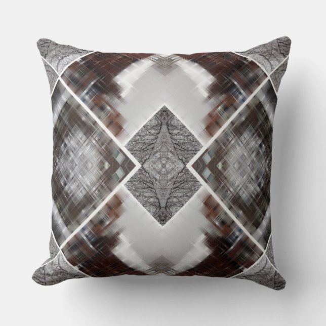 Coussin Motif Géométrique Abstrait en Hiver (Recto)