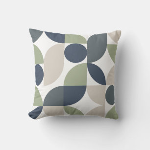 Coussin Motif géométrique abstrait gris vert milieu du siè