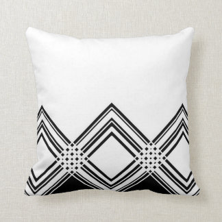 Coussin Motif géométrique abstrait - noir et blanc.