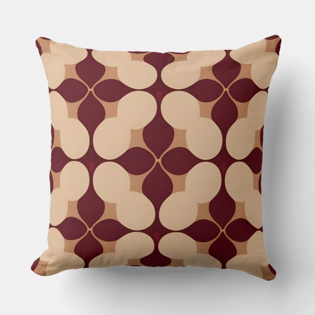 Coussin Motif géométrique abstrait rétro sans couture (Recto)