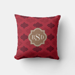 Coussin Motif géométrique abstrait rouge chic