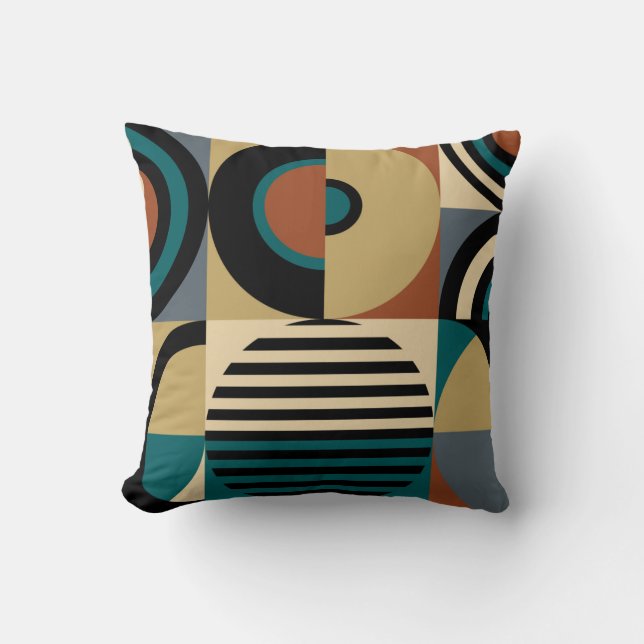 Coussin motif géométrique Abstrait. Style memphis sans fai (Recto)
