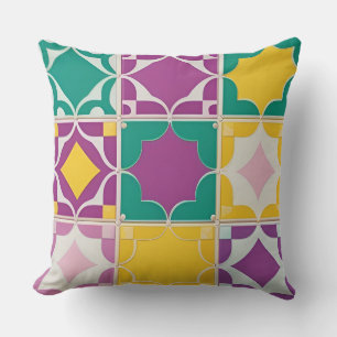 Coussin Motif géométrique abstrait vif en couleurs vives
