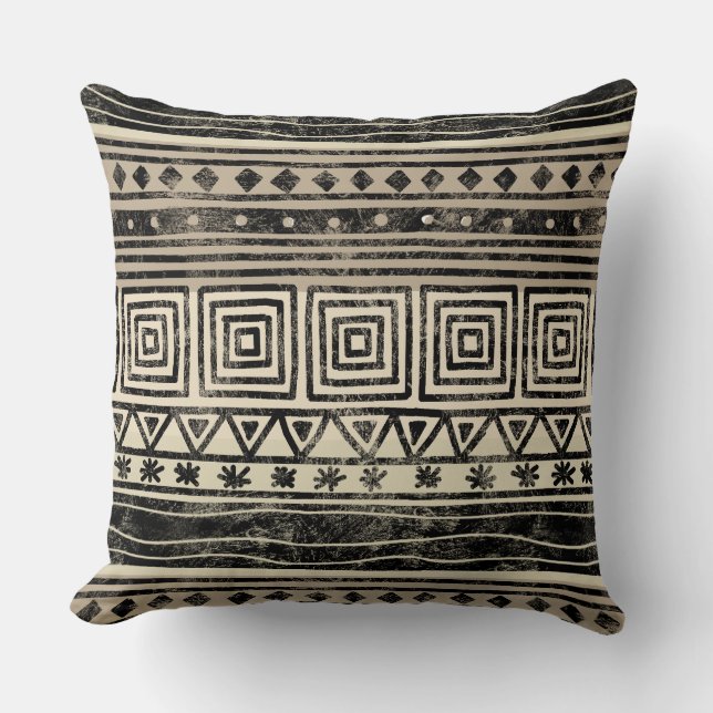 Coussin Motif géométrique africain (Recto)