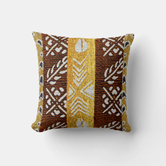 Coussin Motif géométrique Afrocentré boue