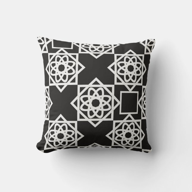 Coussin Motif géométrique arabe. Décor d'art. Islam. Fleur (Recto)