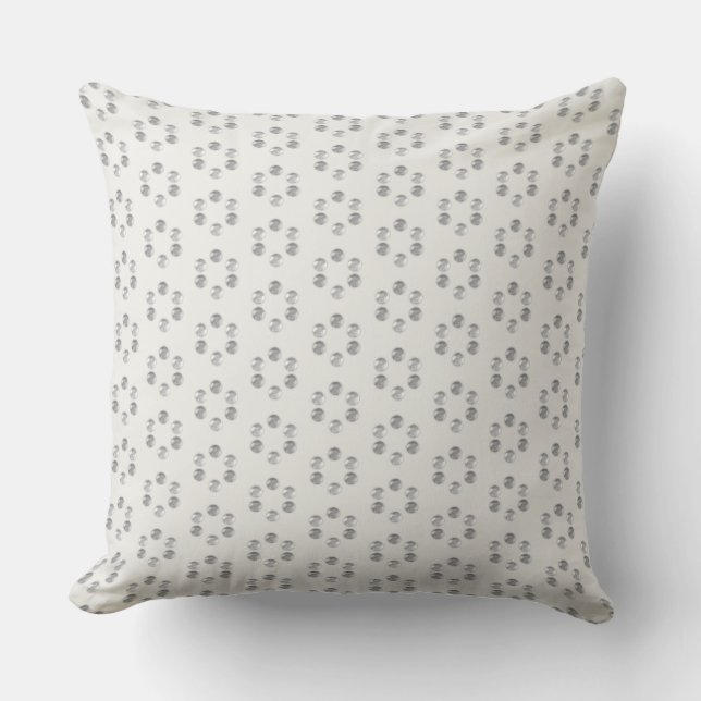 Coussin Motif géométrique argenté élégant (Recto)