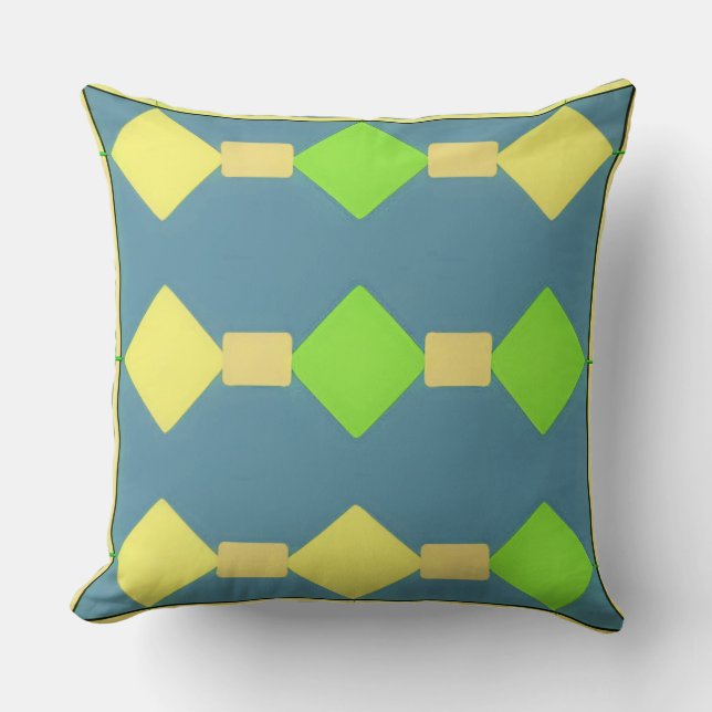 Coussin 💙 Motif géométrique Art de style maison vibrant ✨ (Recto)
