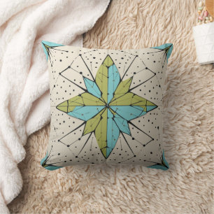 Coussin Motif géométrique atomique moderne du milieu du si