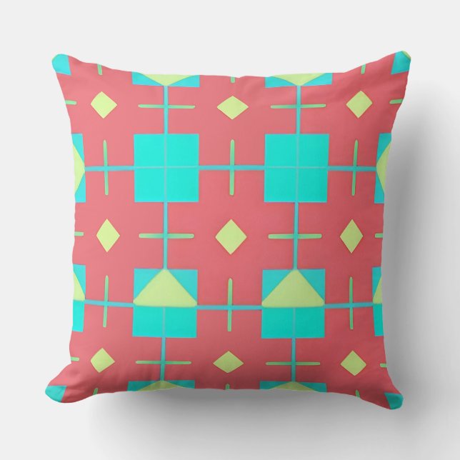 Coussin Motif Géométrique Avec Des Couleurs Vives (Recto)