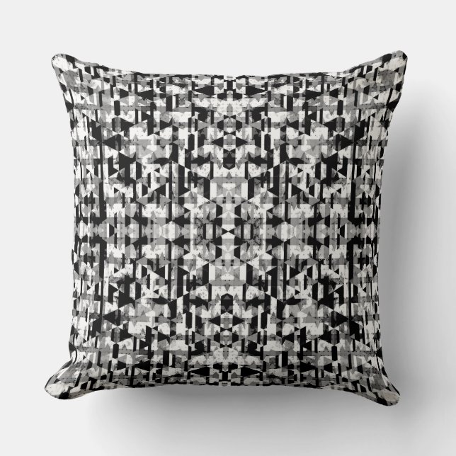 Coussin Motif géométrique blanc blanc mou (Recto)