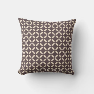 Coussin Motif géométrique blanc foncé bordeaux