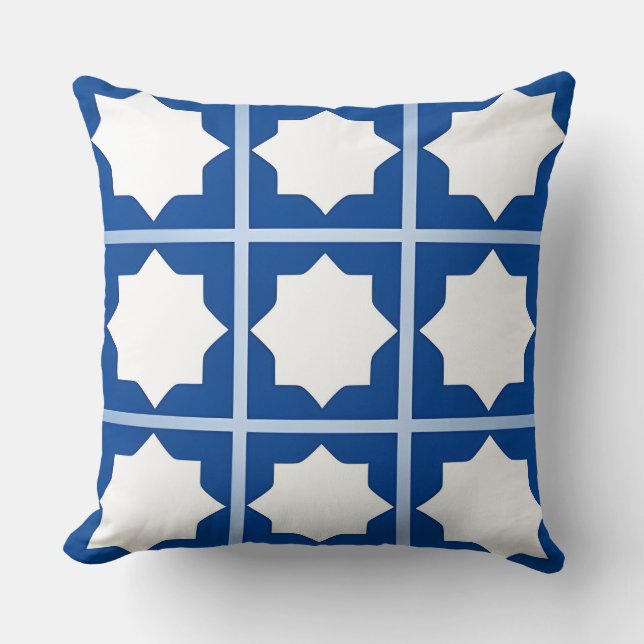 Coussin Motif géométrique bleu (Recto)