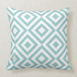 Coussin Motif géométrique bleu blanc et en pastel de