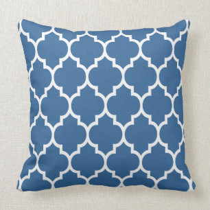 Coussin Motif géométrique bleu et blanc