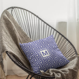 Coussin Motif géométrique bleu marine moderne