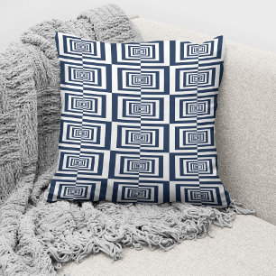Coussin Motif géométrique bleu moderne