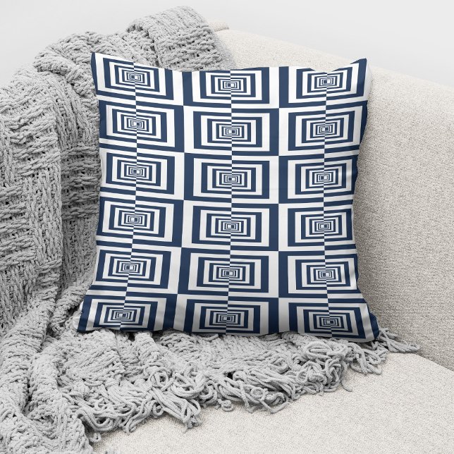 Coussin Motif géométrique bleu moderne (Créateur téléchargé)