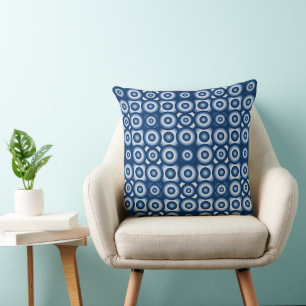 Coussin Motif géométrique bleu moderne